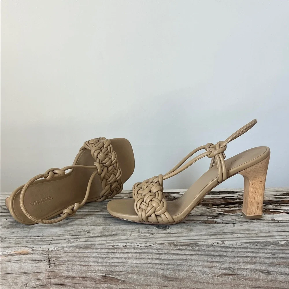 NWOT VINCE Quenelle Braided Strappy Heel Sandals EUR 37.5 USA 7.5 - Picture 11 of 15